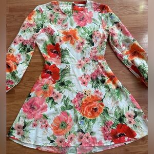 Zara floral linen dress size XS